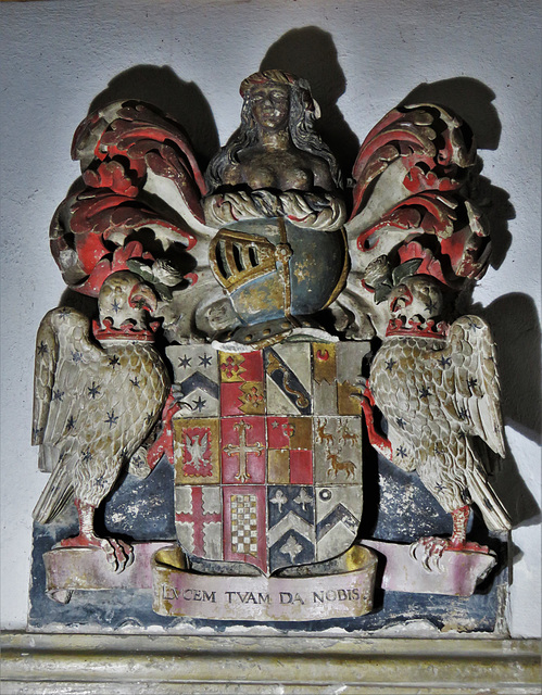 turvey church, beds  (9)c17 tomb of 3rd lord mordaunt +1601, tomb chest with heraldry