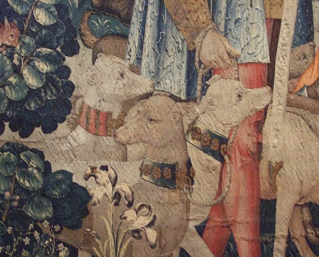 Detail of The Unicorn is Killed and Brought to the Castle- The Unicorn Tapestries in the Cloisters, April 2012