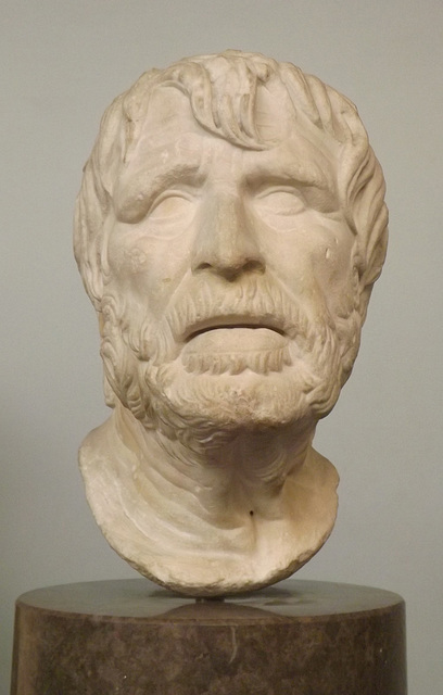 Marble Head of an Old Man, Perhaps the Poet Hesiod (Pseudo-Seneca) in the British Museum, May 2014