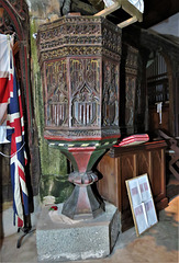 chivelstone church, devon , early c16 pulpit carved out of a single block of wood (3)