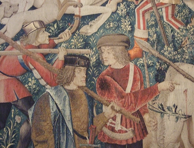 Detail of The Unicorn is Killed and Brought to the Castle- The Unicorn Tapestries in the Cloisters, April 2012
