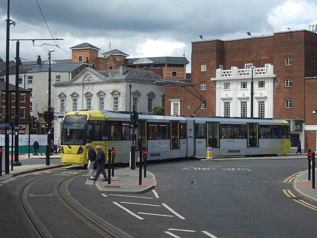 DSCF0522 Manchester Metrolink car set 3020 in Rochdale -  4 Jul 2015