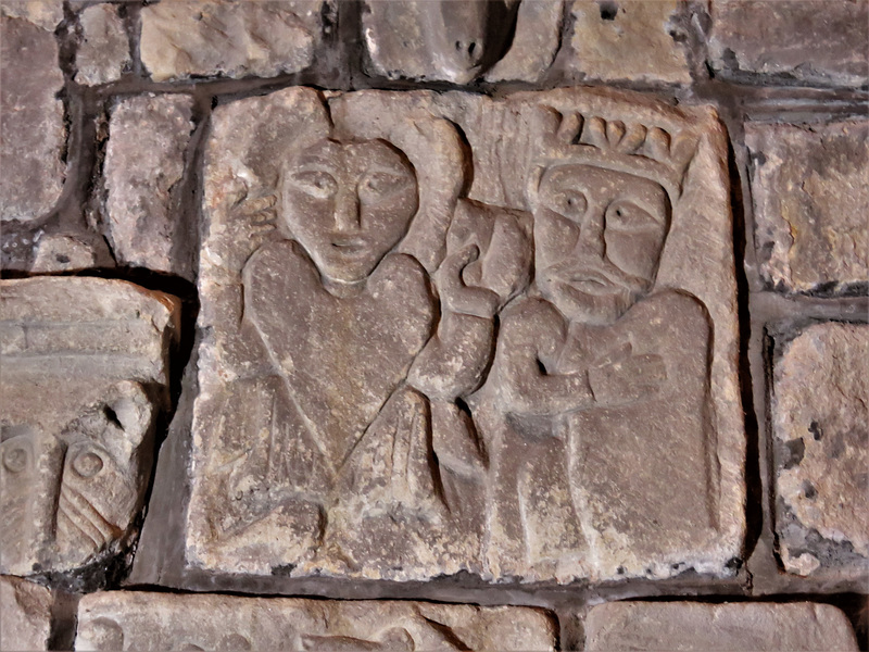 wirksworth church, derbs; c12 saint with book and king