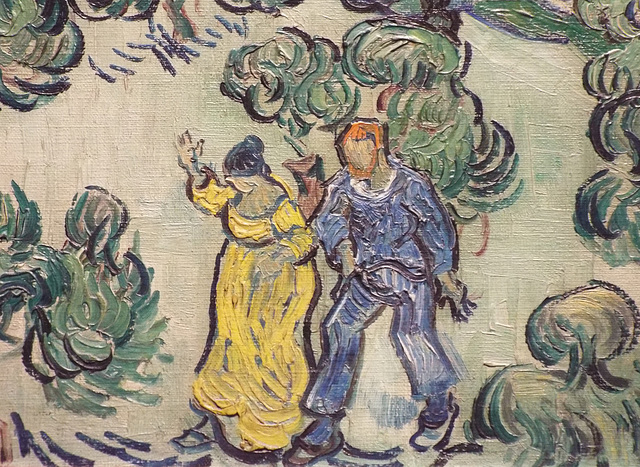 Detail of A Walk at Twilight by Van Gogh in the Metropolitan Museum of Art, July 2023