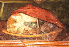 Detail of Globe on Mural, Anti Room, Bolsover Castle, Derbyshire