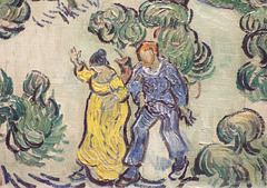 Detail of A Walk at Twilight by Van Gogh in the Metropolitan Museum of Art, July 2023