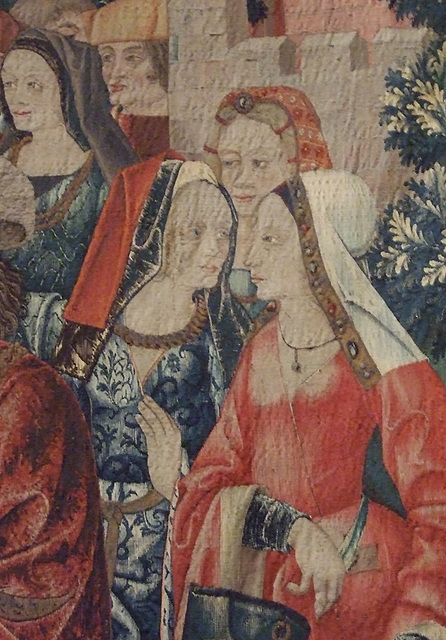 Detail of The Unicorn is Killed and Brought to the Castle- The Unicorn Tapestries in the Cloisters, April 2012