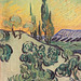 Detail of A Walk at Twilight by Van Gogh in the Metropolitan Museum of Art, July 2023