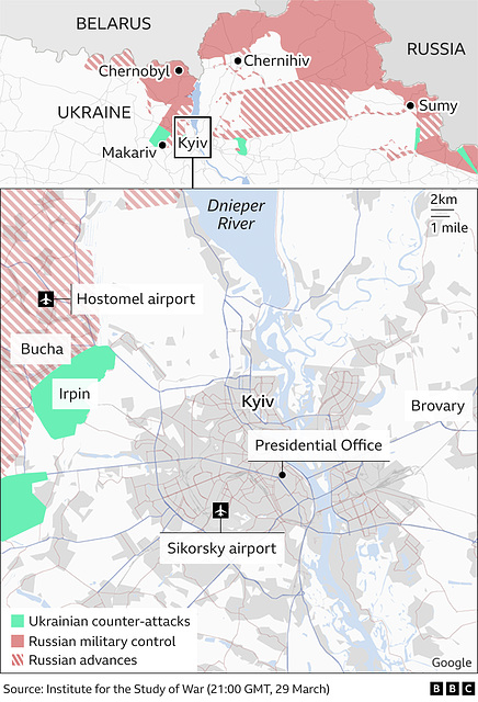 UKR - Kyiv counterattacks close up , 29th March 2022