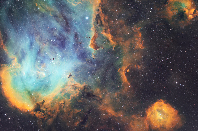 Running Chicken Nebula IC 2944:- Do look as large as you can