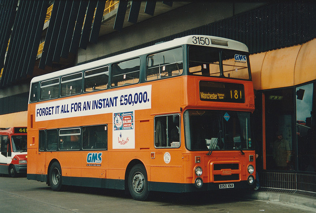 GM Buses South 3150 (B150 XNA) in Rochdale – 15 Apr 1995 (260-04)