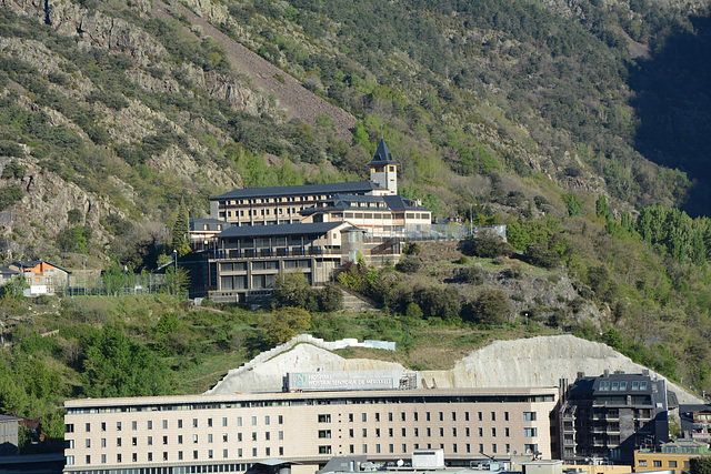 Andorra la Vella, Colegio Sant Ermengol Viewed from Balcony of Hotel Panorama