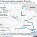 UKR - refugee evacuation routes, 9th march 2022