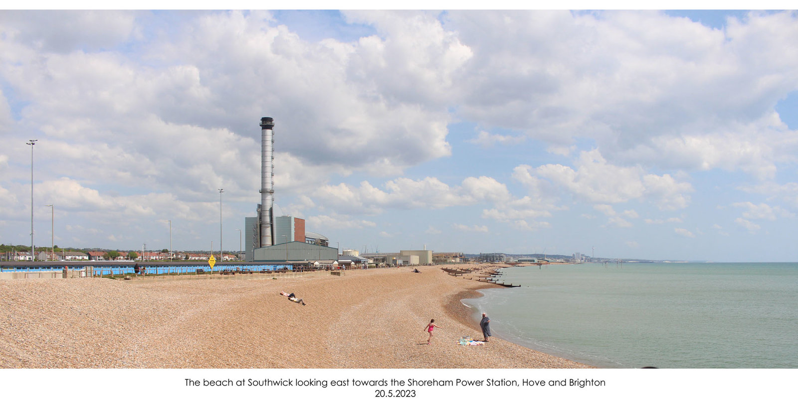 The beach at Southwick looking east towards Brighton 20 5 2023
