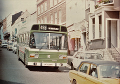 Southern National 2870 (AFJ 709T) in Lyme Regis – 8 Aug 1984 (X843-28)