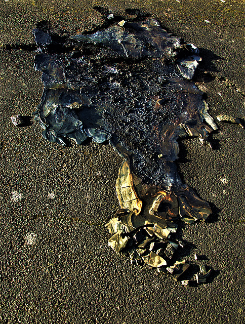 Set On Fire And Melted Into The Road