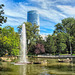 Bilbao. El Parque de Doña Casilda Iturrizar . Edificio Iberdrola al fondo.