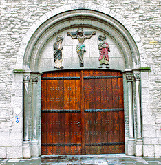 Porte de la Basilique Saint-Nicolas d'Amsterdam.