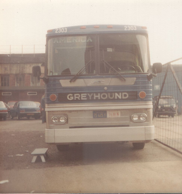 Greyhound USA 2303 in Birmingham, England - 17 April 1978