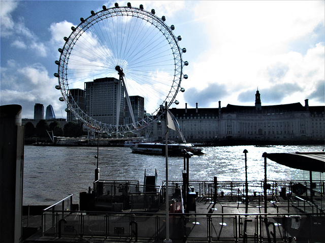 London Eye from the Embankment.