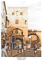 Monk Bar York from inside the City walls August 1989