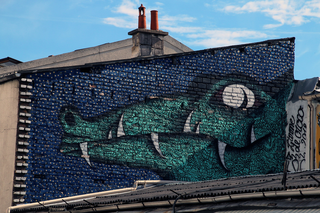 L'arme de Croco - Fresque de Valentin Bourgeau - Saint-Ouen