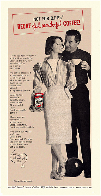 Nescafe' Decaf Instant Coffee Ad, 1958