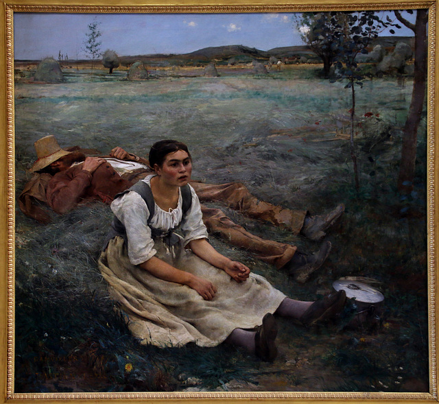 Les Foins . Huile sur toile de Jules Bastien-Lepage . Musée d'Orsay