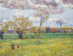 Detail of Landscape under Turbulent Skies by Van Gogh in the Metropolitan Museum of Art, July 2023
