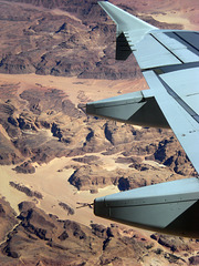 Im Landeanflug über dem Sinai auf Sharm el Sheikh