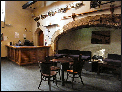 JCR bar and former college kitchen