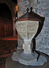 wirksworth church, derbs ; c17 font 1662