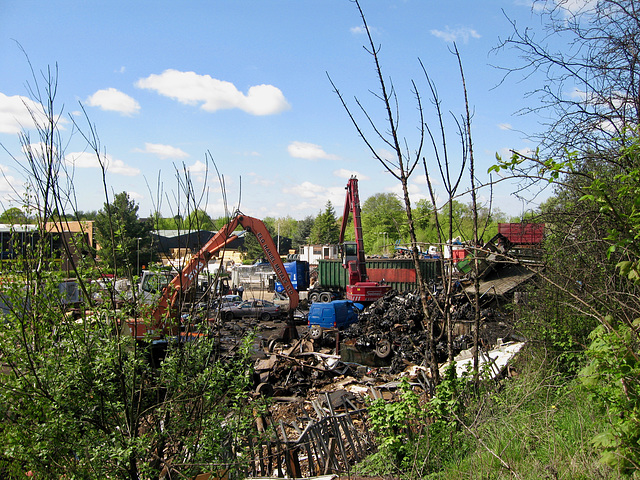 Salvage works seen from the South Staffs Railway Walk