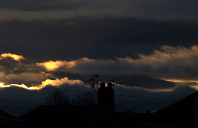 Yesterdays Sunset Over The Chimneys