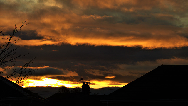 Yesterdays Sunset Over The Chimneys