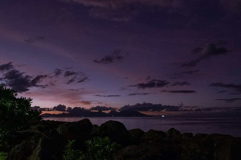 Sunset over Moorea, taken from Papeete