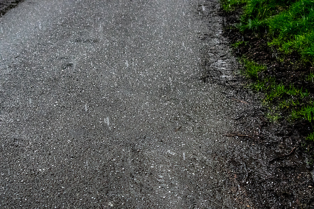 Caught in an April hail shower