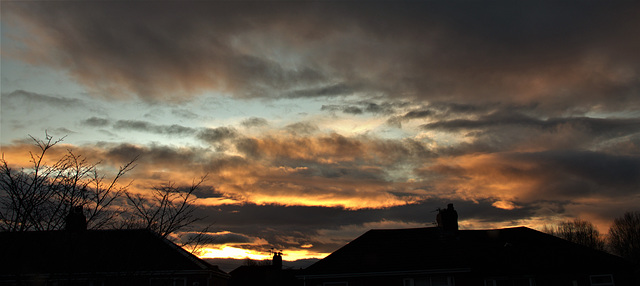 Yesterdays Sunset Over The Chimneys