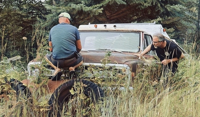 Checking out an old Ford.