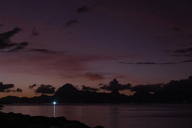 Sunset over Moorea, taken from Papeete