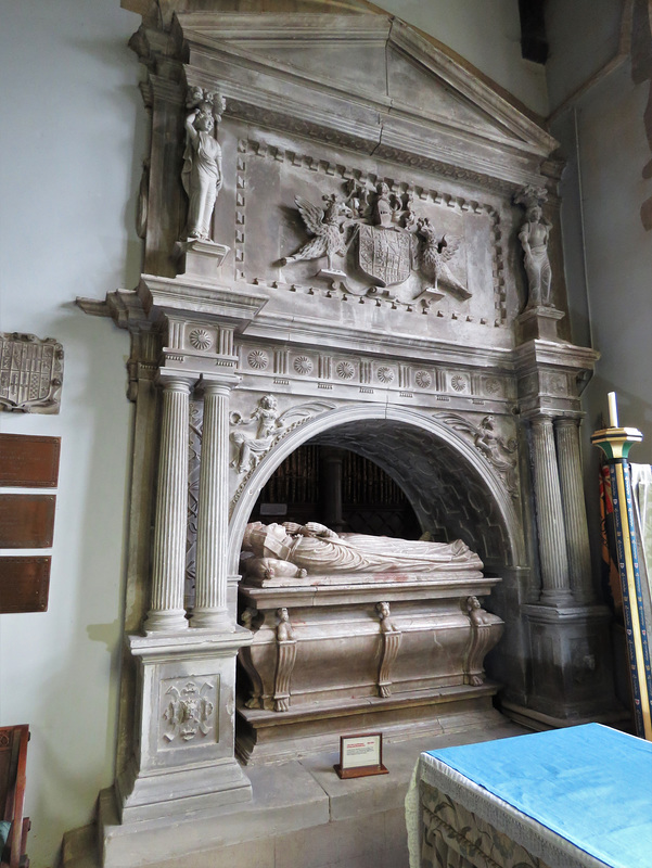 turvey church, beds  (39)effigies of the 1st lord mordaunt +1560 and wife on the c16 tomb attributed to t.kirby