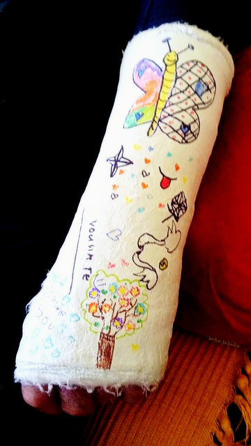 My granddaughter’s artwork on my hand