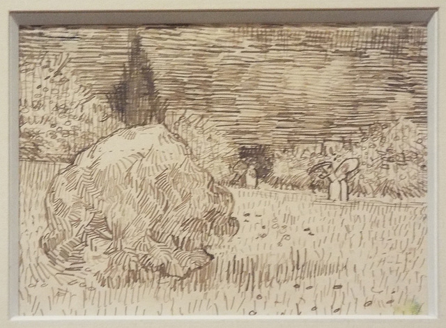Public Garden, Drawing by Van Gogh in the Metropolitan Museum of Art, July 2023