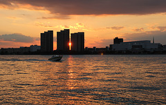 sunset between riverwalk condos