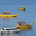 Bolivia, Titicaca Lake, Indian Boats in the Bay of Copacabana