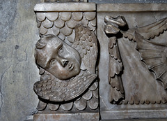 wirksworth church, derbs; c18 low family tomb c.1719; side eye angel