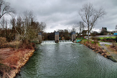 Die Lippe von der Westfalia-Brücke aus (Lünen-Beckinghausen) / 4.03.2023