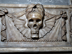 wirksworth church, derbs; c18 low family tomb c.1719; winged skull