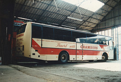 Chambers E633 SEL (E305 OPR, XEL 158) at the garage in Bures – 27 Sep 1995 (287-07)