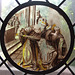 Joab Murdering Abner Stained Glass Roundel in the Cloisters, June 2011